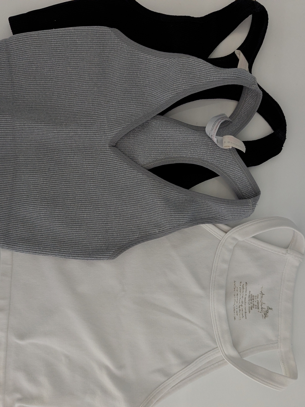 Women’s Ribbed Tank Trio - White, Gray & Black